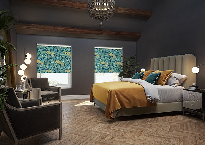 Leopard, Teal - Roller Blind - Image 7